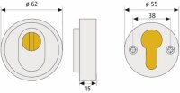 ABUS Türsicherung Schutzrosette rund RHZS415 weiß 15 mm für Holztüren